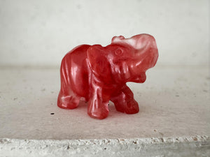 Strawberry Quartz Elephant | 2 Inch Crystal Carving for Love, Joy & Emotional Healing