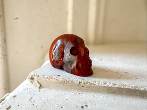 Red Jasper Skull | 2 Inch Crystal Carving for Strength, Grounding & Protection