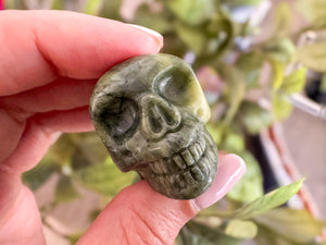 Green Serpentine Skull | 2 Inch Crystal for Healing, Kundalini & Protection