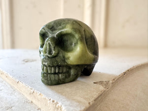 Green Serpentine Skull | 2 Inch Crystal for Healing, Kundalini & Protection