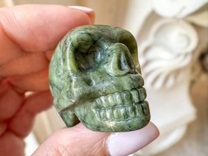 Green Serpentine Skull | 2 Inch Crystal for Healing, Kundalini & Protection