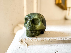 Green Serpentine Skull | 2 Inch Crystal for Healing, Kundalini & Protection