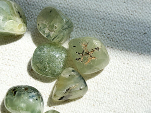 Prehnite Tumbled Stones: Green Garnet Crystals for Heart Chakra Healing