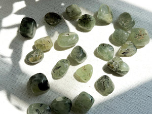Prehnite Tumbled Stones: Green Garnet Crystals for Heart Chakra Healing
