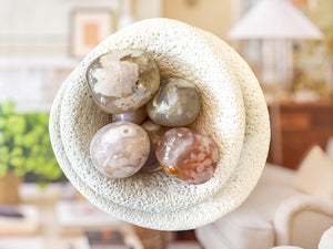 Flower Agate Tumbled Stones: Emotional Healing, Root & Heart Chakra