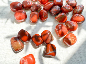 Red Jasper Tumbled Stones: Root Chakra Healing Crystals for Grounding