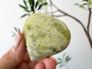 Infinite Stone Heart: Serpentine Chrysotile Crystal for Healing