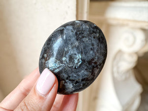 Larvikite Palm Stone for Protection & Grounding | Norwegian Moonstone Crystal | Healing, Meditation, Reiki