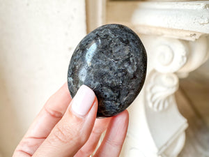 Larvikite Palm Stone for Protection & Grounding | Norwegian Moonstone Crystal | Healing, Meditation, Reiki