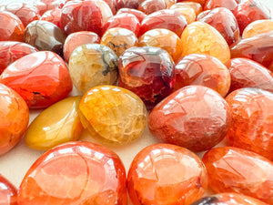 Carnelian Tumbled Stones: Natural Healing Crystals for Reiki & Chakra