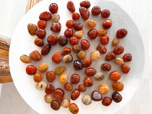 Carnelian Tumbled Stones: Natural Healing Crystals for Reiki & Chakra