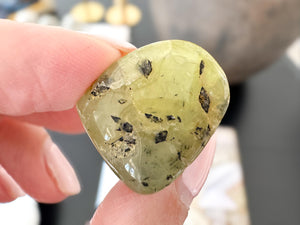 Prehnite Tumbled Stones: Green Garnet Crystals for Heart Chakra Healing