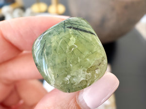 Prehnite Tumbled Stones: Green Garnet Crystals for Heart Chakra Healing