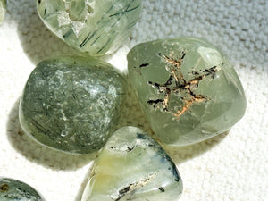 Prehnite Tumbled Stones: Green Garnet Crystals for Heart Chakra Healing