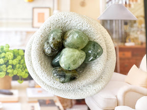 Prehnite Tumbled Stones: Green Garnet Crystals for Heart Chakra Healing