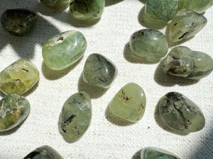 Prehnite Tumbled Stones: Green Garnet Crystals for Heart Chakra Healing