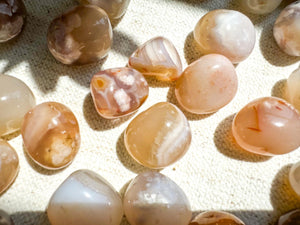 Flower Agate Tumbled Stones: Emotional Healing, Root & Heart Chakra