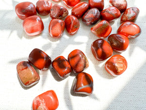 Red Jasper Tumbled Stones: Root Chakra Healing Crystals for Grounding