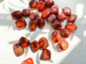 Red Jasper Tumbled Stones: Root Chakra Healing Crystals for Grounding