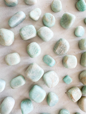 Amazonite Tumbled Stones x 3 : Natural Healing Crystals for Stress Relief