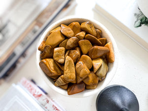 Yellow Jasper Tumbled Stones – Healing Crystals, Confidence & Protection, Meditation, Reiki, Pocket Stones
