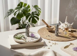 Amethyst & Thousand Eye Jasper Set: Protection, Healing, and Meditation