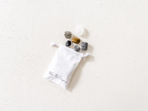 Crystal Gift Set for Him – Larvikite, Tiger’s Eye, Pyrite, Hematite, Obsidian Stones for Strength, Protection & Energy