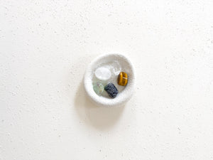 Focus & Productivity Crystal Set – Larvikite, Fluorite, Tiger’s Eye, Clear Quartz + Free Selenite Stand