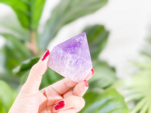 Fluorite Sphere & Amethyst Point Set with Selenite Charging Stand