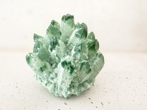 Green Ghost Quartz Cluster – Natural Green Quartz Crystal Mineral Specimen for Healing, Energy, Home Decor & Spiritual Gift