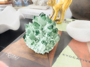 Green Ghost Quartz Cluster – Natural Green Quartz Crystal Mineral Specimen for Healing, Energy, Home Decor & Spiritual Gift