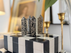 Dalmatian Jasper Crystal Tower – Natural Polished Point for Protection, Joy, Energy Healing & Spiritual Gift