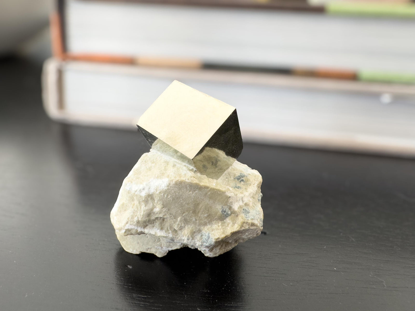 Pyrite Cube - Navajún Pyrite Crystal Cube in Matrix – Natural Spanish Pyrite Mineral Specimen, Collectible & Gift