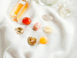 Fall Crystal Set – Carnelian, Smoky Quartz, Sunstone, Citrine, Agate, Orange Calcite Tumbles for Warm Energy & Seasonal Gift