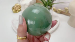 Green Aventurine Crystal Ball: Healing Stone Decor