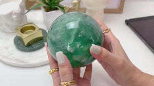 Green Fluorite Sphere: Crystal Ball, Home Decor
