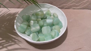 Pistachio Calcite Tumbled Stones : Nature's Green Wonder