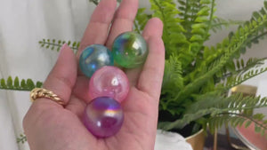 Angel Aura Quartz Crystal Sphere: Iridescent Rainbow Stone (20-30 mm)