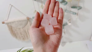 Rose Quartz Crystal Cubes: Polished Healing Gemstones for Meditation
