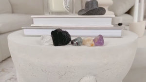 Crystal Set for College Success: Black Tourmaline, Citrine, Clear Quartz, Fluorite, and Amethyst