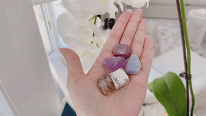 Calming Crystal Set: Amethyst, Howlite, Quartz - Stress Relief