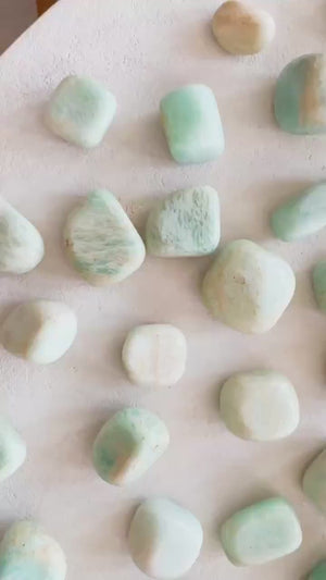 Amazonite Tumbled Stones x 3 : Natural Healing Crystals for Stress Relief