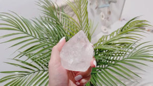 Clear Quartz Point Tower: Natural Healing Crystal Decor