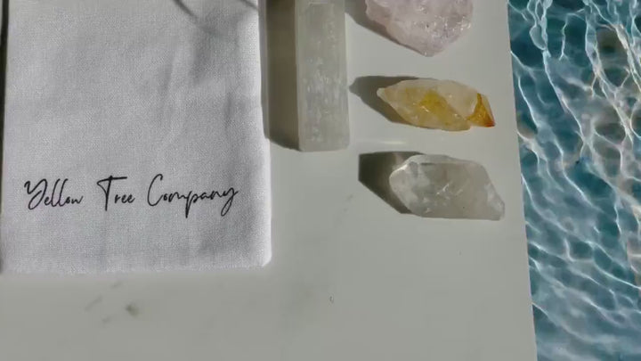 Nurture Your Friendships with this Energizing Crystal Set - Includes Pyrite, Clear Quartz, Citrine, Rose Quartz, and a Free Selenite Stick