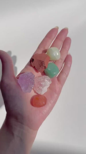 Taurus Zodiac Crystal Set: Selenite Heart Bowl & Healing Stones