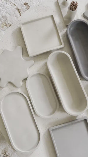 Handcrafted Concrete Trinket Tray: Modern Home Decor