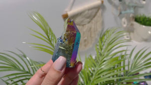 Rainbow Aura Quartz Clusters XS - A Burst of Color and Energy