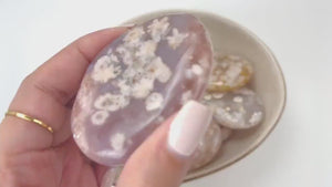 Cherry Blossom Agate Palm Stone: Flower Agate Crystal