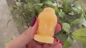 Orange Calcite Buddha Head – 5 cm – Positivity, Creativity & Confidence Boost