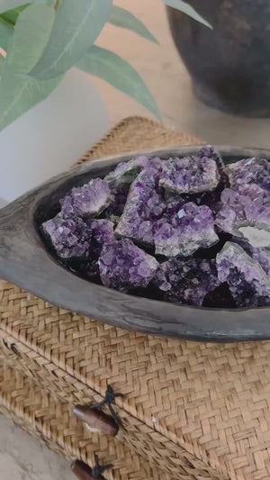 AAA Amethyst Crystal Clusters: Raw Geodes for Reiki Healing (8-12 Pieces)